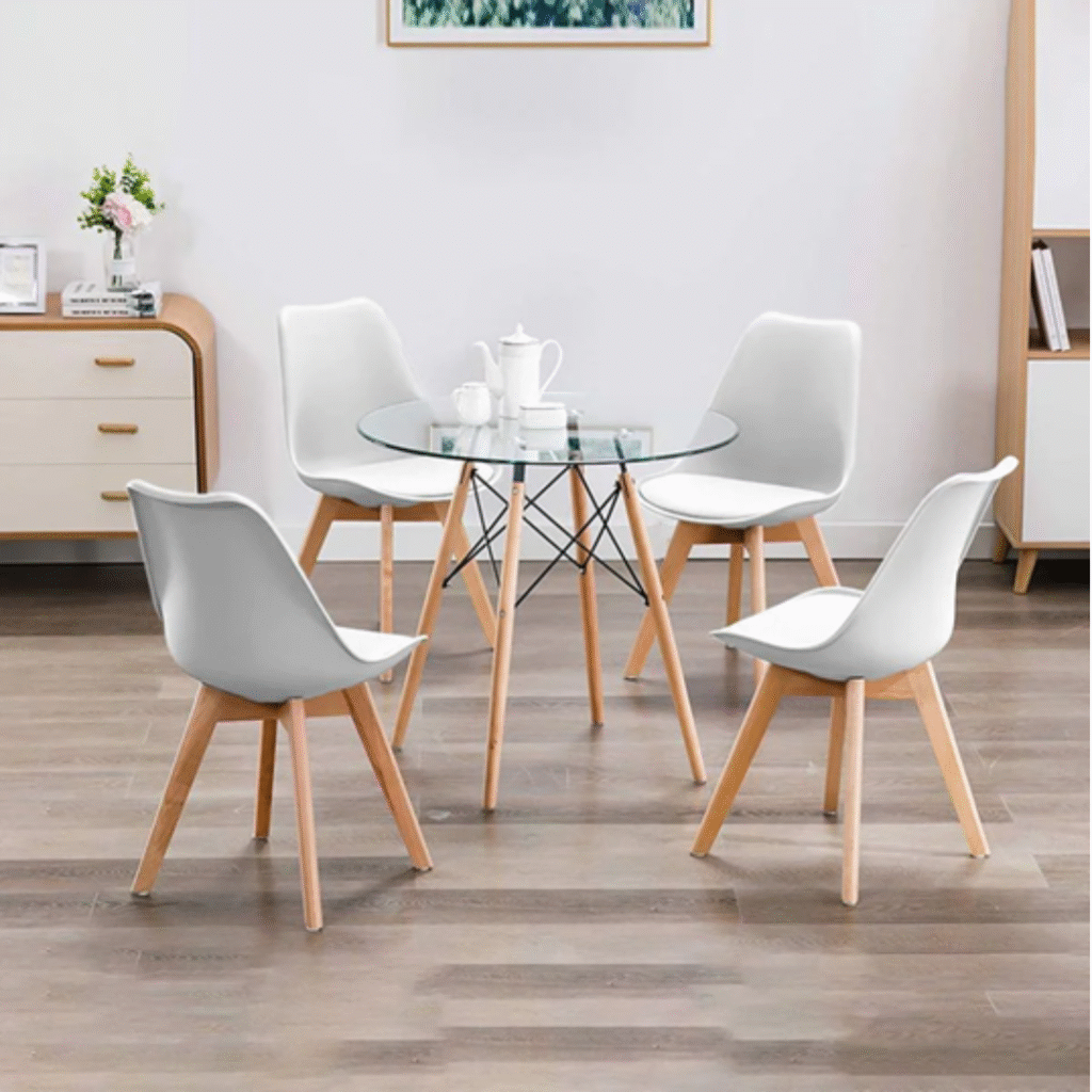 Comedor Eames Vidrio Tulip  80 cm