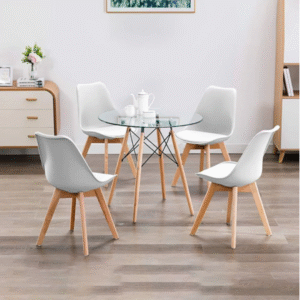 Comedor Eames Vidrio Tulip  80 cm
