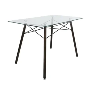 Mesa Veinna Cristal Nogal 120 cm