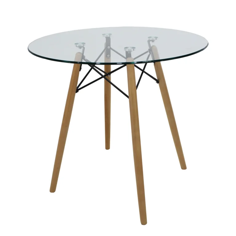 Mesa Eames Redonda Cristal 80cm