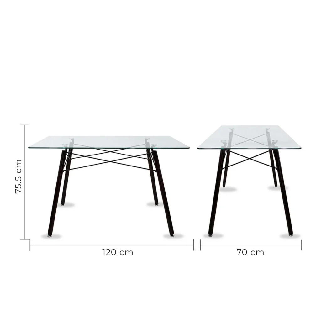 Mesa Veinna Cristal Nogal 120 cm 2