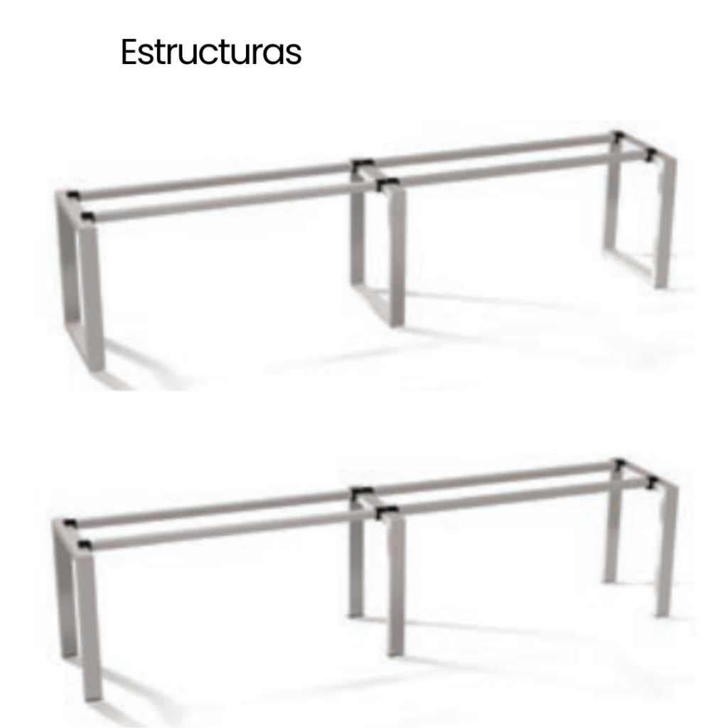 Centro de Trabajo Lineal Max 240 (2 personas) - Cubierta 19 mm melamina 3
